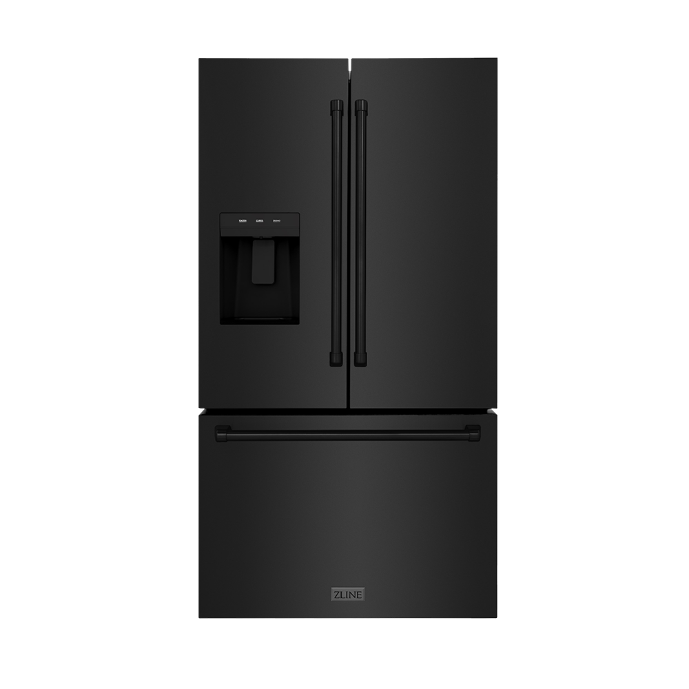 ZLINE Standard-depth French Door Refrigerator in Black Stainless Steel