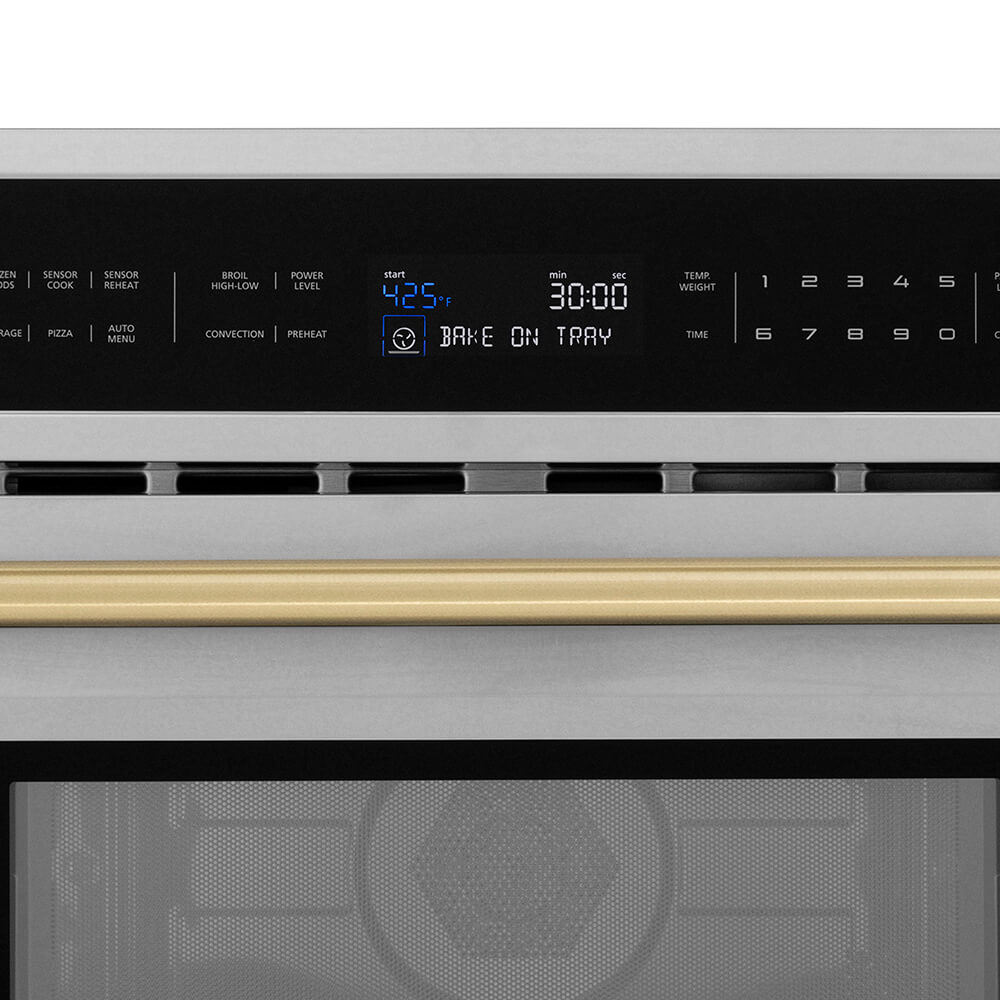 Champagne Bronze handle on Autograph Edition built-in microwave oven.