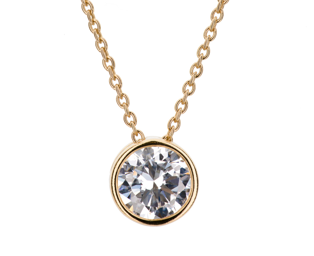 2 ct size(8 mm) CZ Solitaire Necklace – Hope Faith Miracles