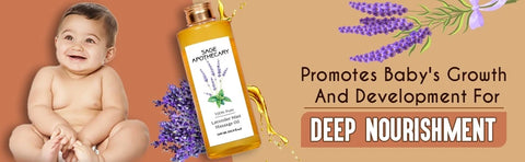 Lavender and mint massage oil promotes baby growth