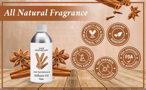 All natural fragrance old sandalwood diffuser oil