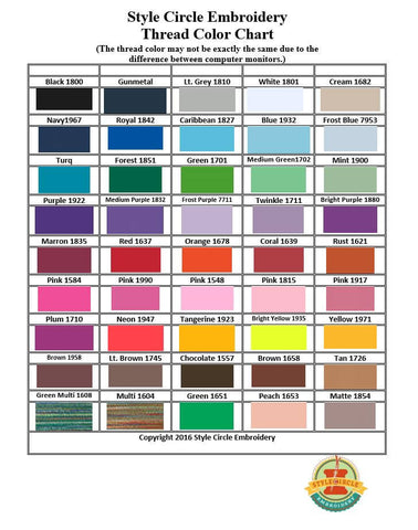 Style Circle Embroidery Thread Colors