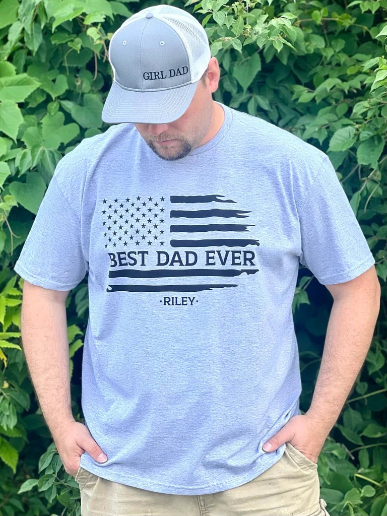 Personalized Flag Father's Day Shirt (read description)