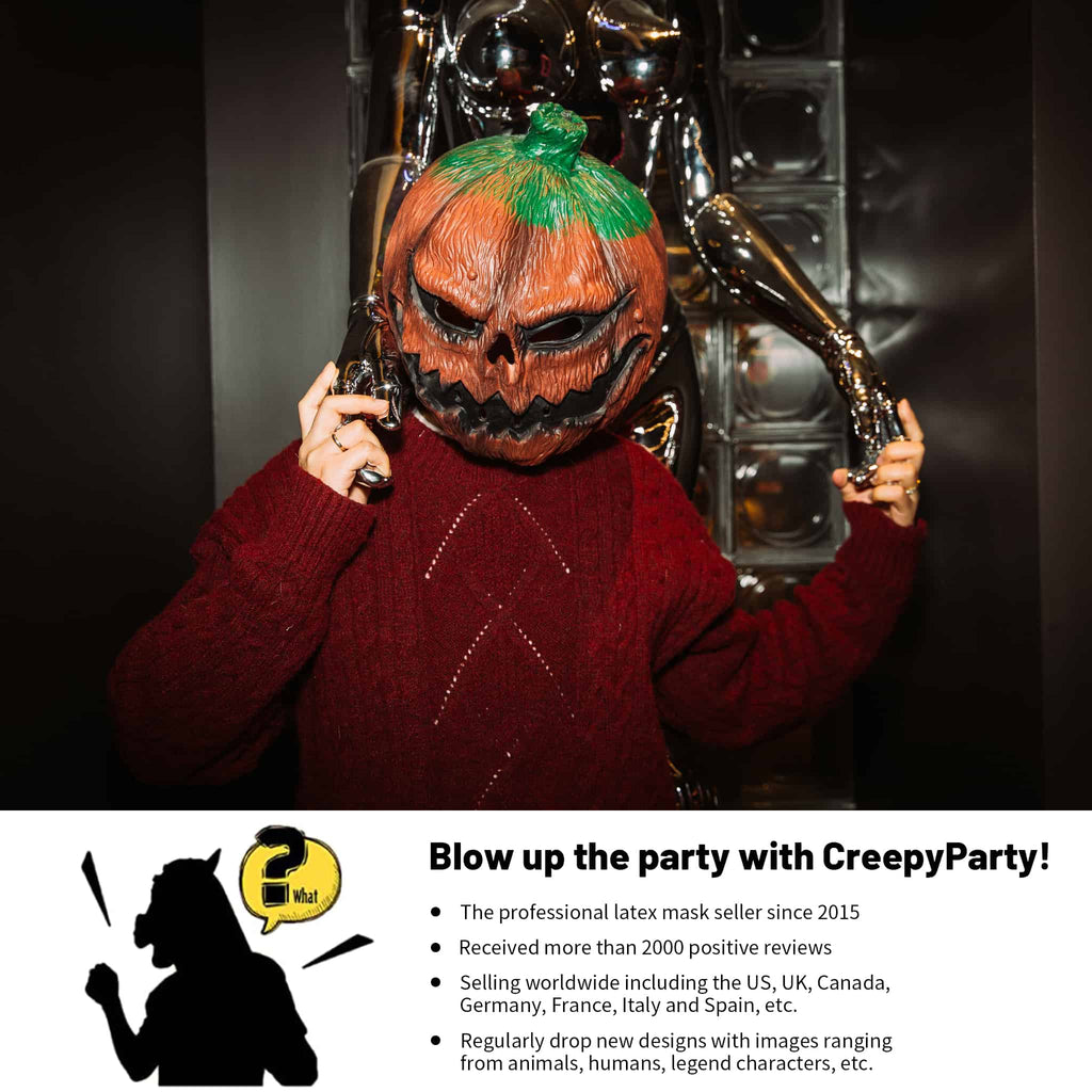 CreepyParty Deluxe Halloween Costume Pumpkin Mask — Creepyparty