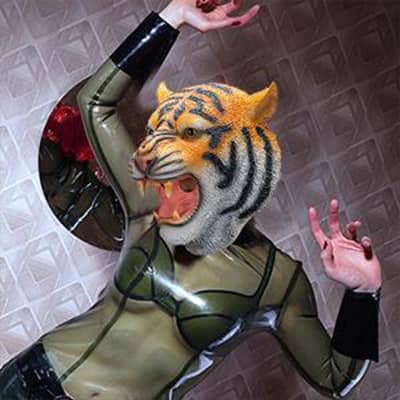 CreepyParty Tiger Mask for Halloween Carnival