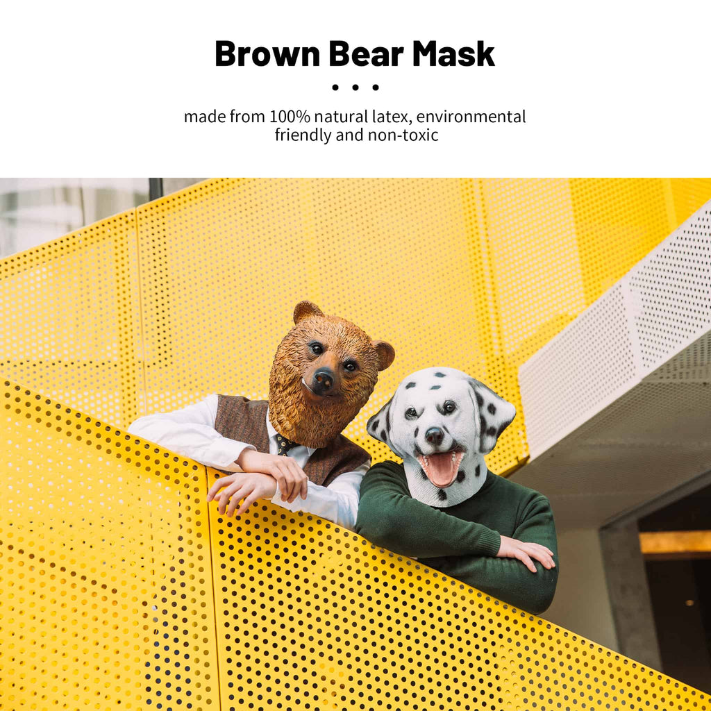 CreepyParty Halloween Costume Brown Bear Mask