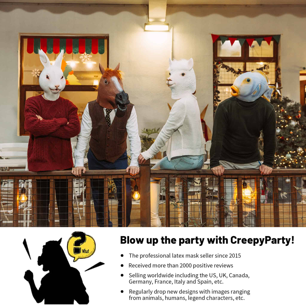 CreepyParty Halloween Costume Party Rabbit Mask