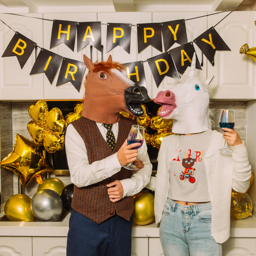 CreepyParty Brown Horse Masks for Masquerade