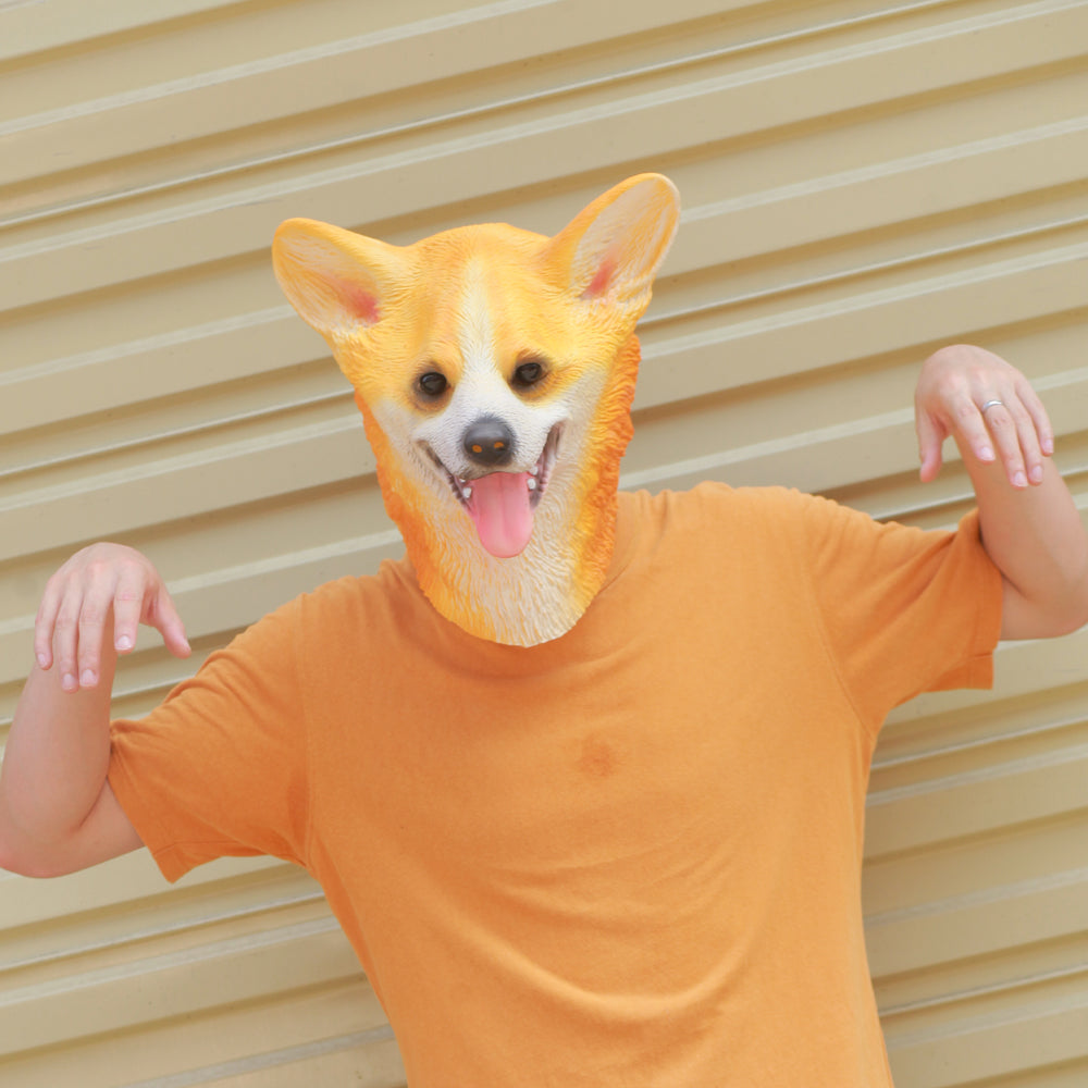 CreepyParty Halloween Costume Corgi Dog Mask