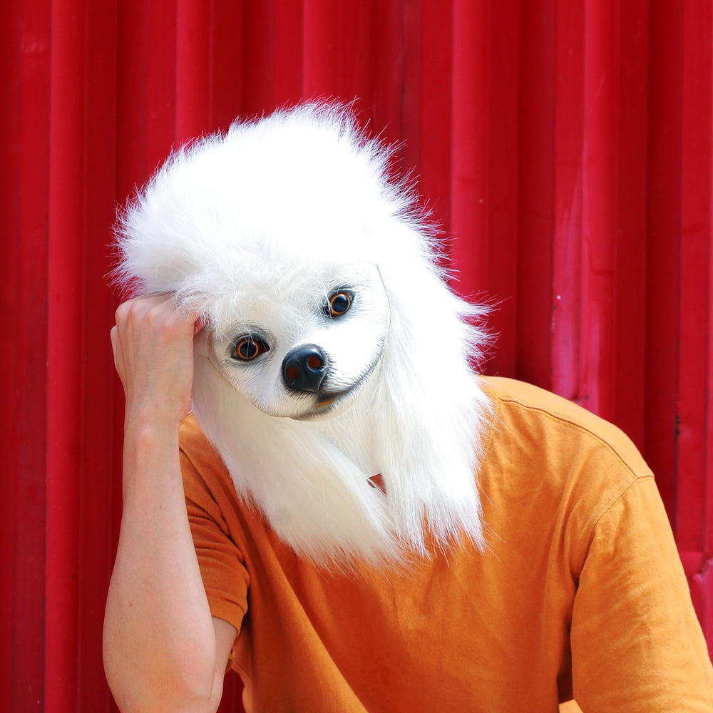 CreepyParty Halloween Costume White Poodle Masks