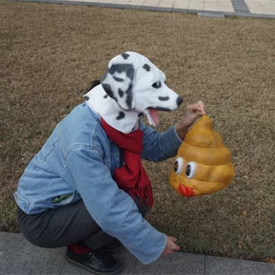 CreepyParty Halloween Costume Dalmatian 101 Dog Mask