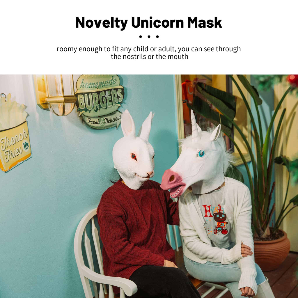 CreepyParty Halloween Costume Party Unicorn Mask