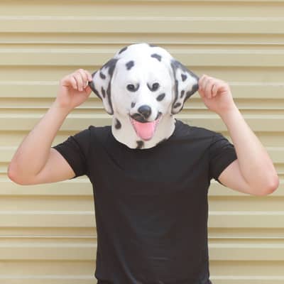 CreepyParty Halloween Costume Dalmatian 101 Dog Mask