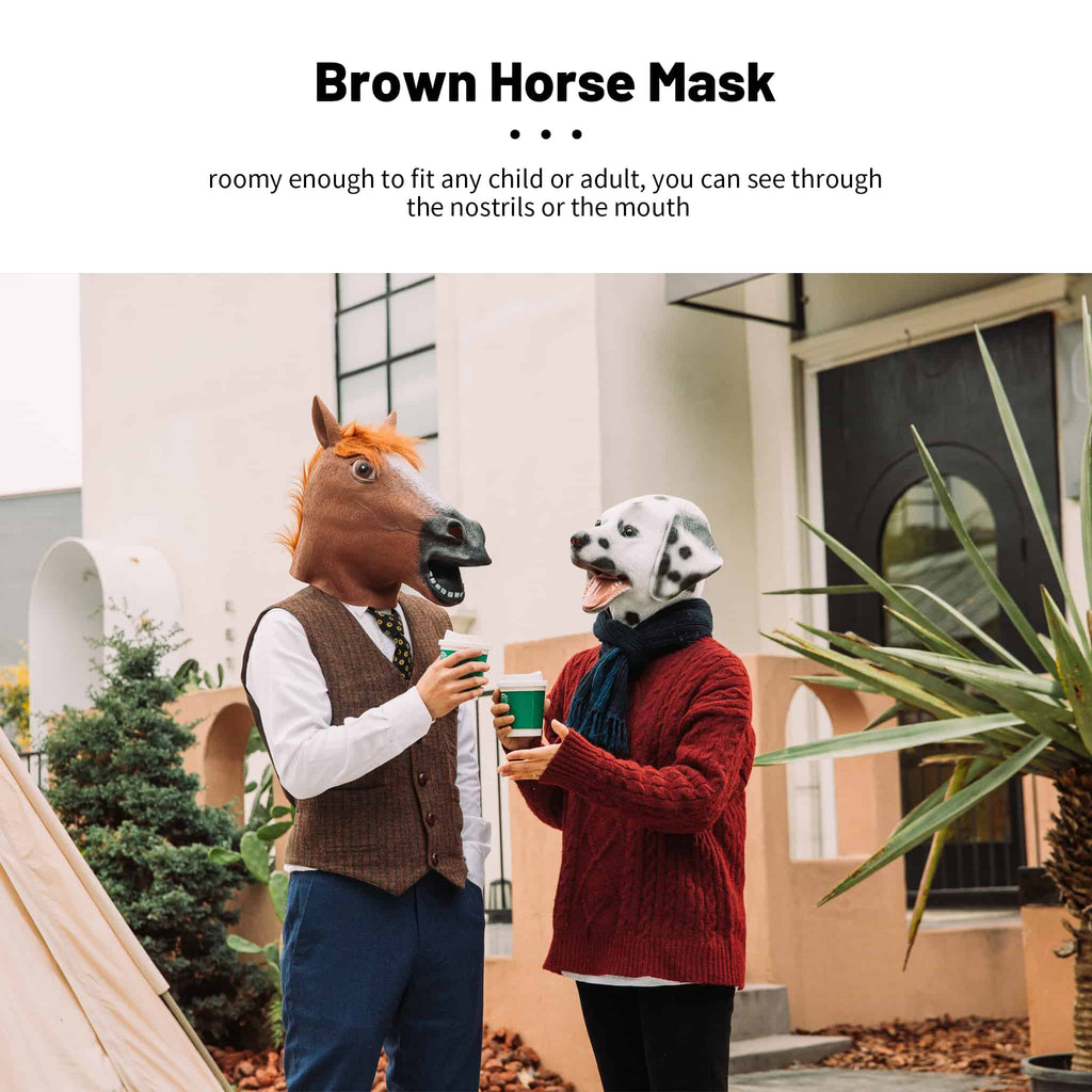 CreepyParty Brown Horse Masks for Masquerade