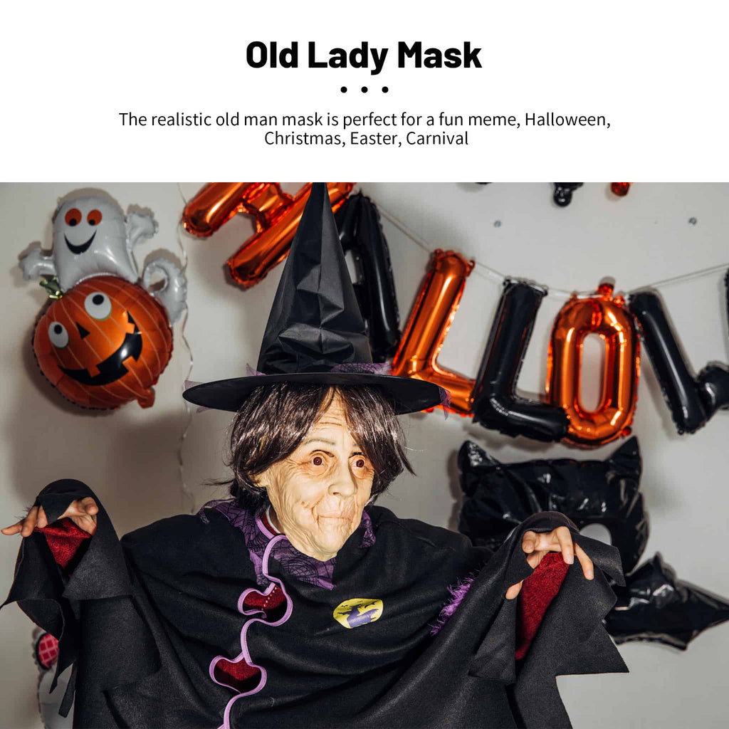 CreepyParty Halloween Old Lady Mask