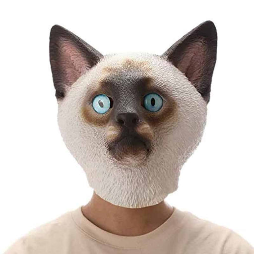 CreepyParty White Persiant Cat Mask — Creepyparty