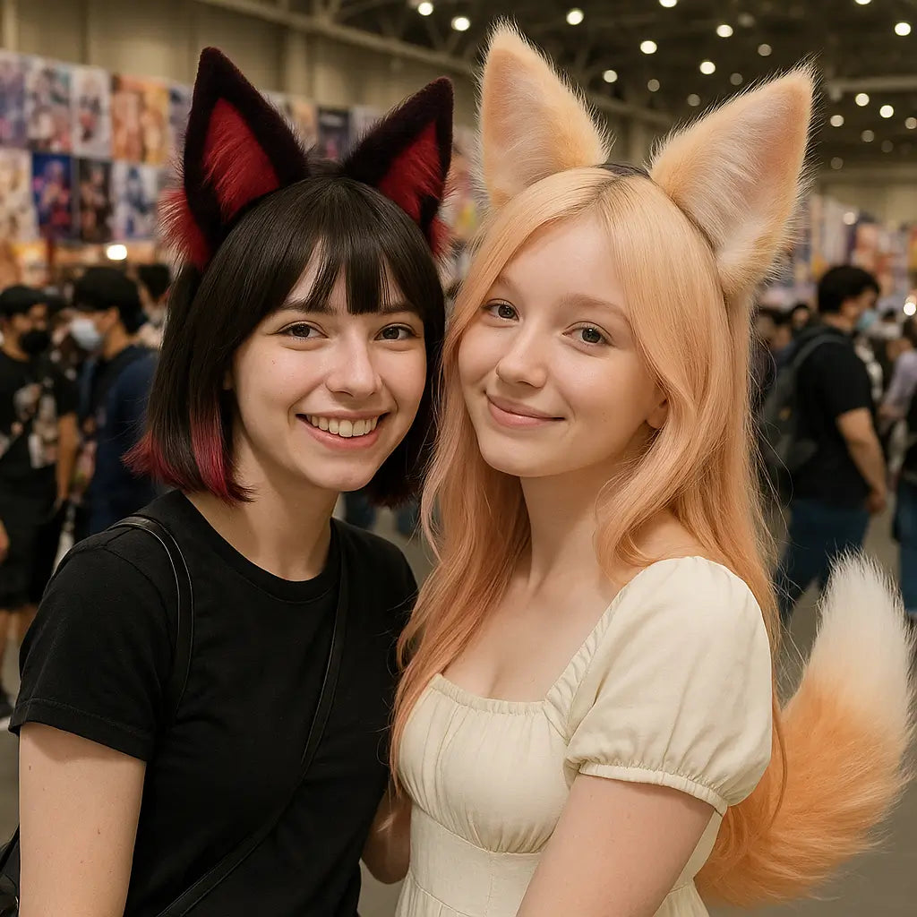 Meowgic Base - Two girls wearing moving ears