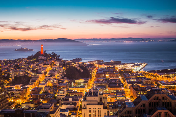 San Francisco skyline during sun set