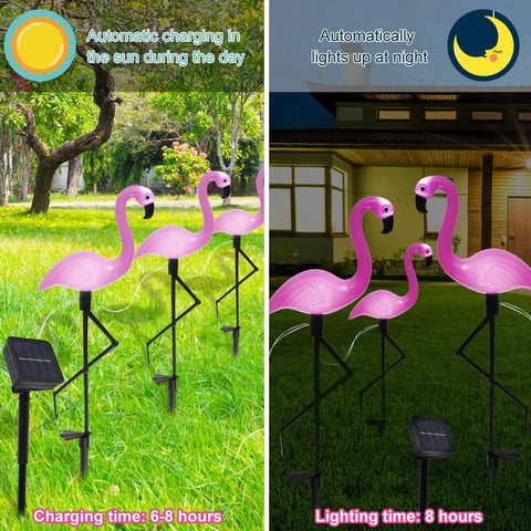 Pink Flamingo Garden Floor Lamp Decorative