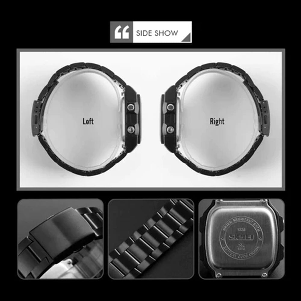 Skmei 1335 elegant digital stainless steel watch, designed for men who appreciate both style and utility