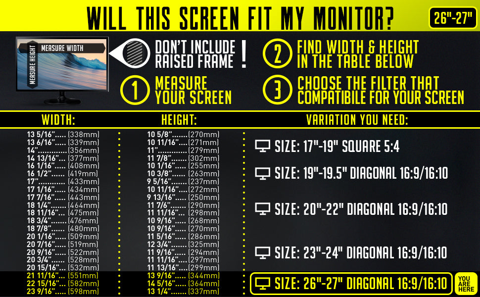 computer privacy screen filter monitor protector 19 19.5 inch desktop security confidential