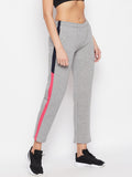Neva Women's Color Blocked Trackpant with pockets - 5% Milange Grey