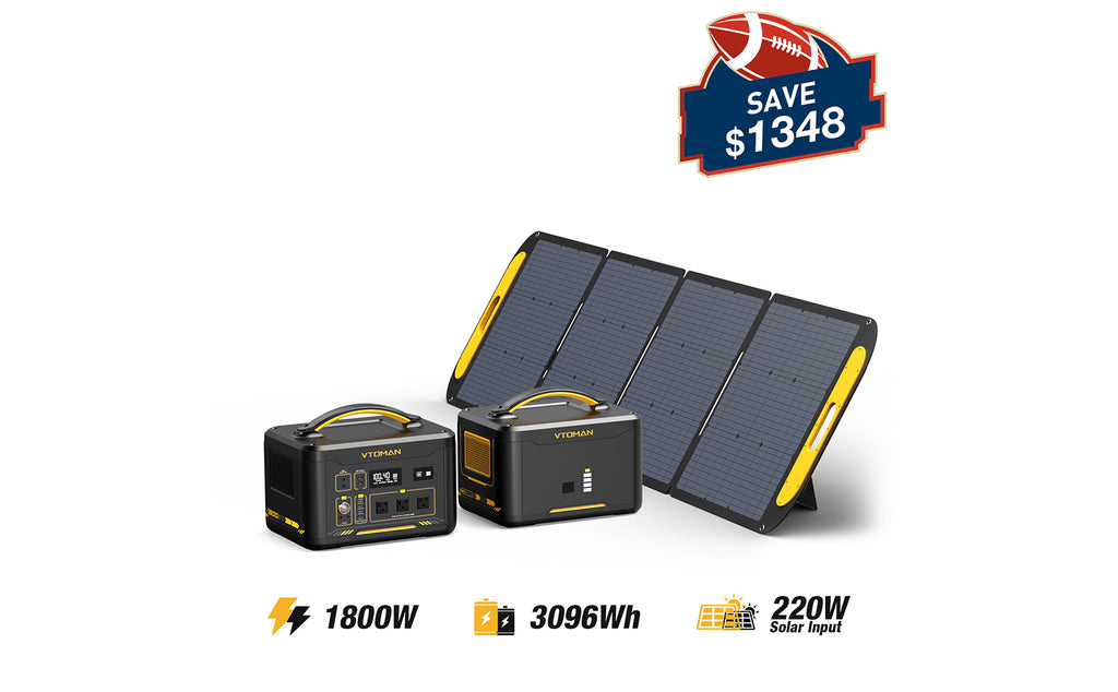 Vtoman jump 1800+1548wh batería adicional+panel solar 220w