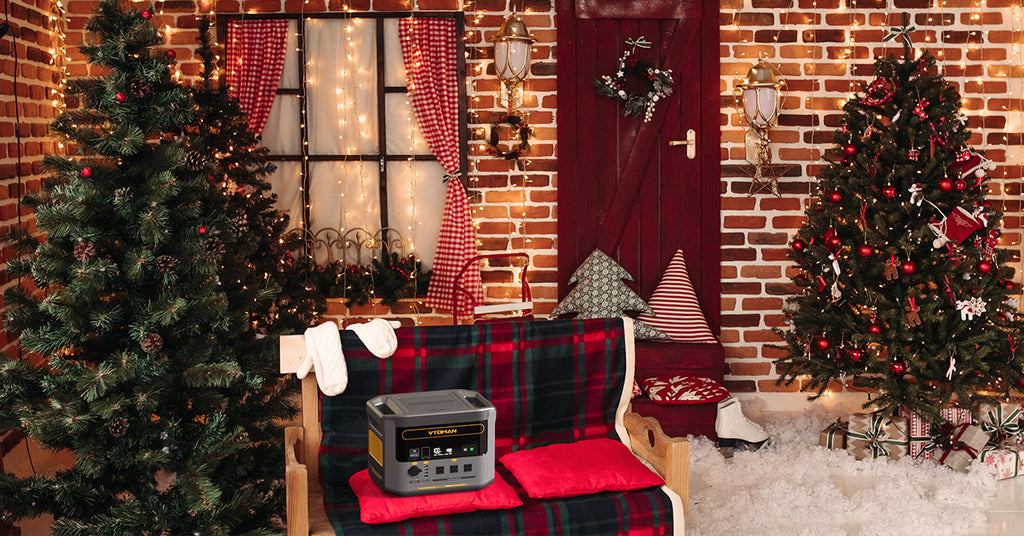 vtoman flashspeed 1500 has 1500w strong output and 1548wh capacity and has enough power to light up your Christmas lights