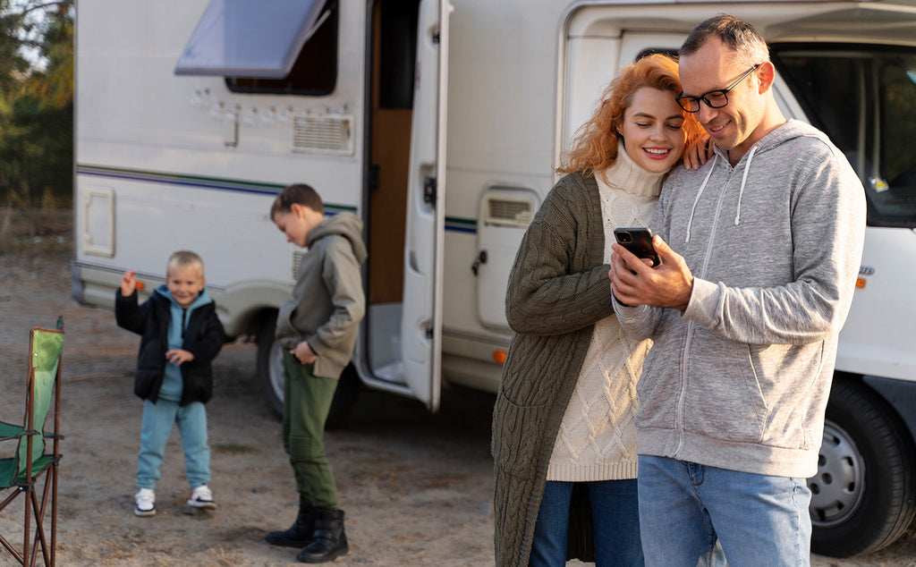 A family living in an RV