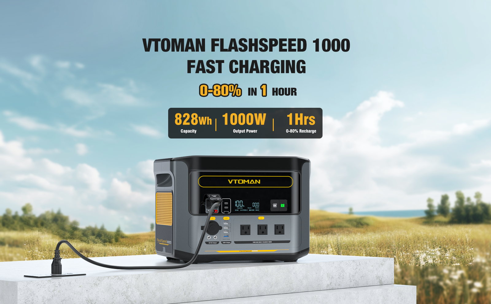 FlashSpeed 1000 power station Fast Charging 0-100% in 70 mins