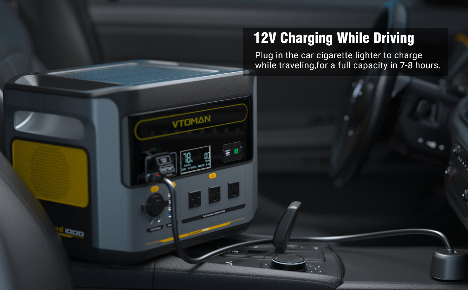 FlashSpeed 1000 power station supports 12V Car charging