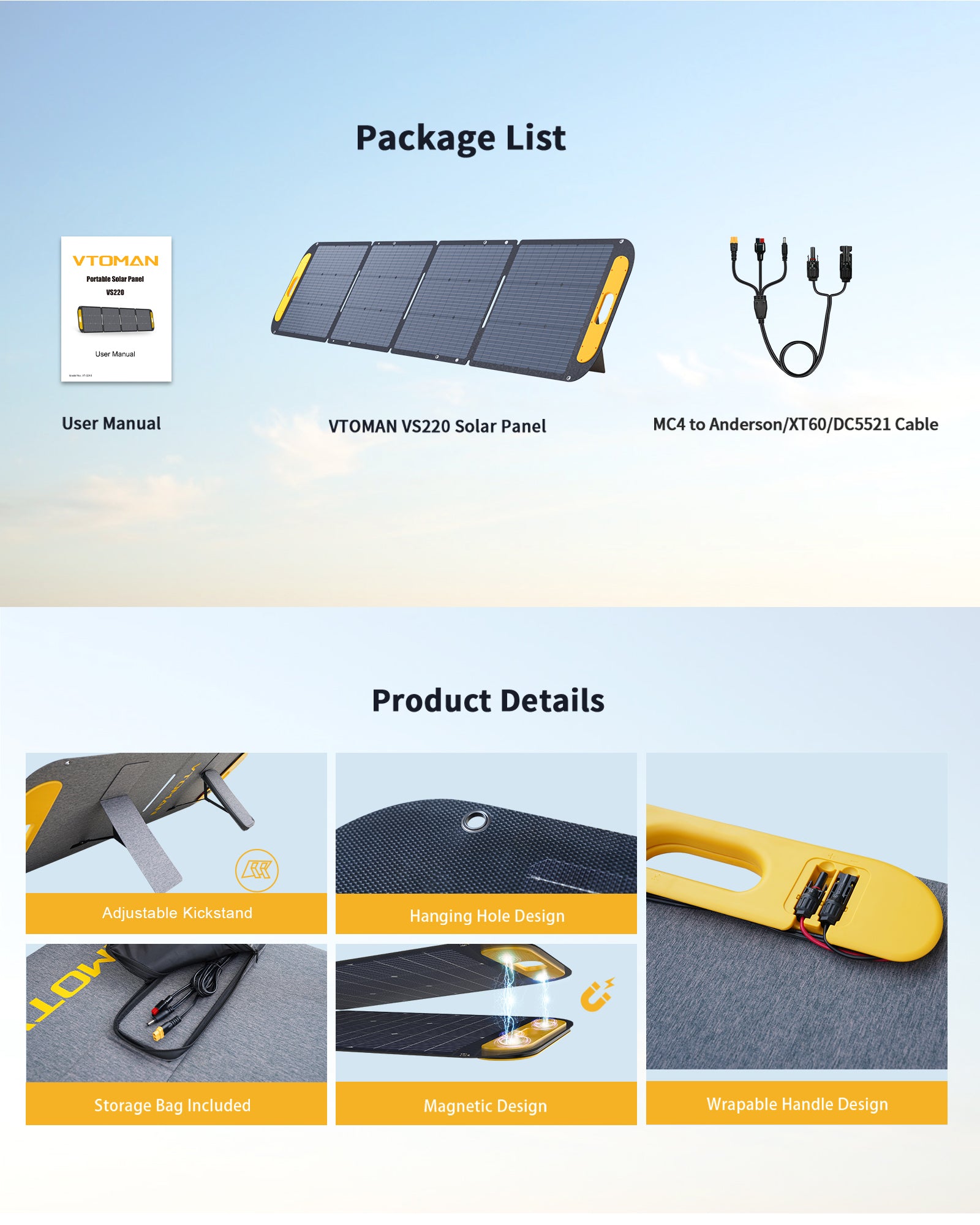 220W Solar Panel, Efficient & Portable