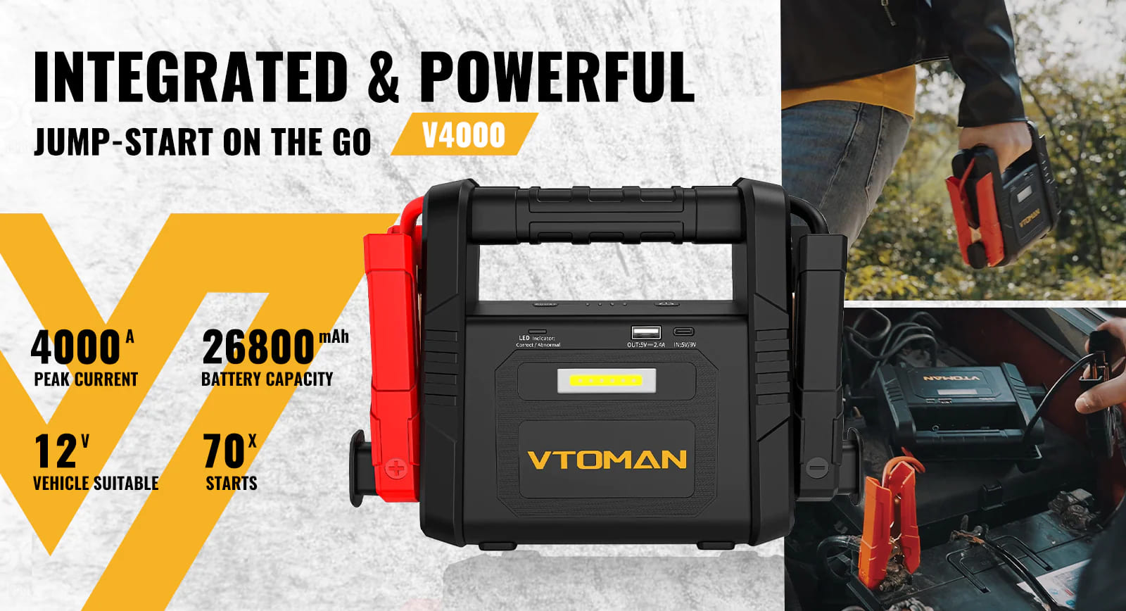 VTOMAN V4000 jump starter power bank 4000a