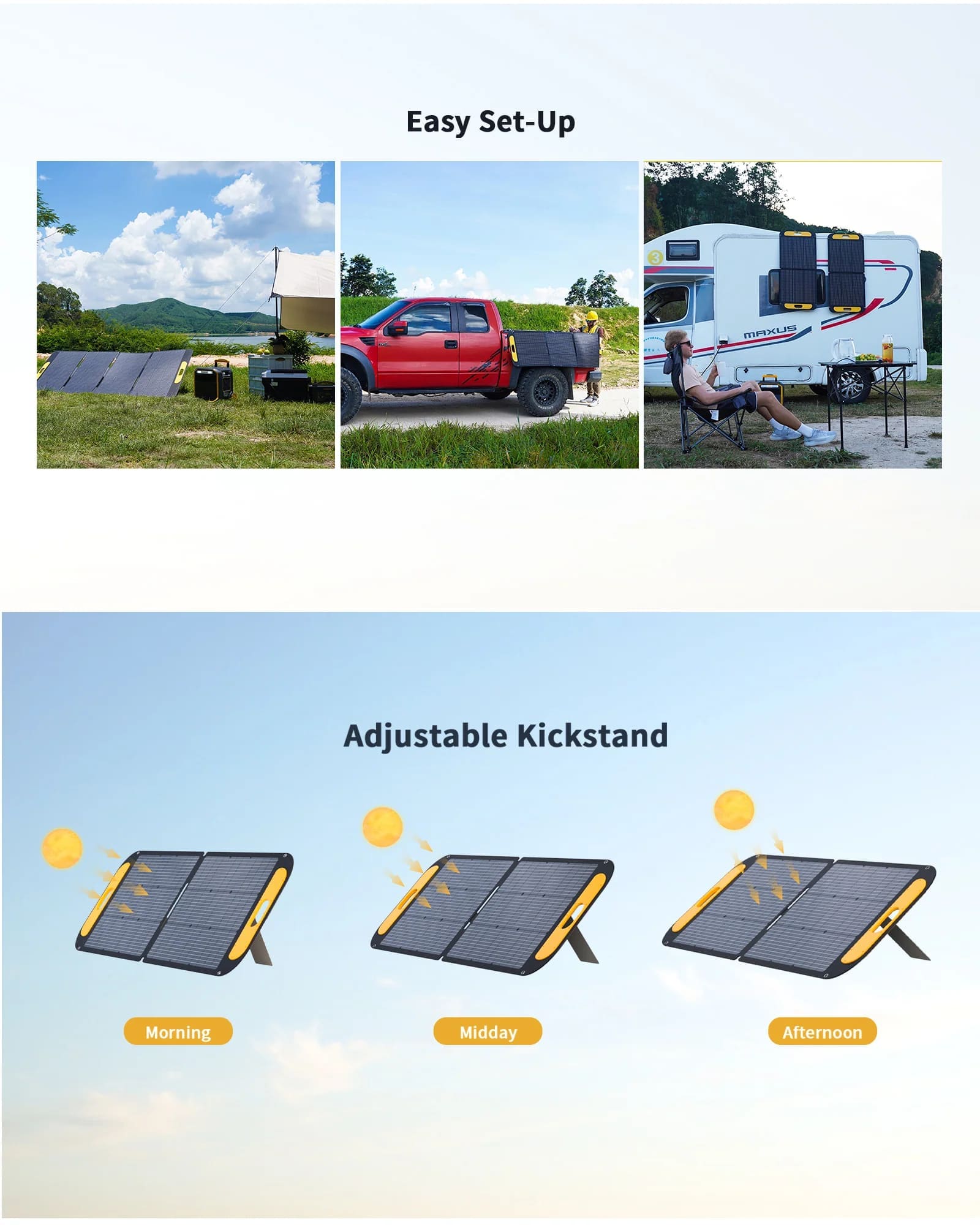 VTOMAN Portable Solar Panel for Power Station, 220W 19V Foldable Solar  Panel w/Supporting Stand, High 23% Efficiency Monocrystalline Solar Cells  for