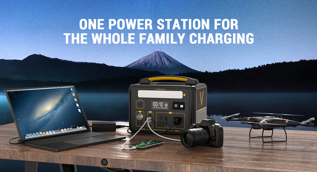 vtoman jump 600 is a compact and portable power station that meets whole family needs