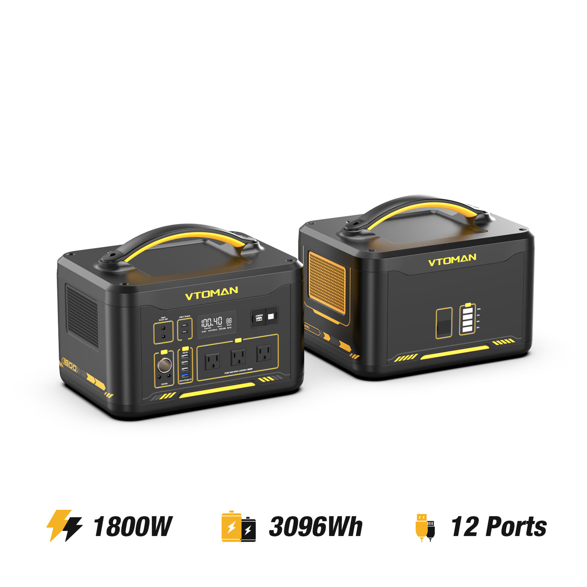 VTOMAN JUMP 1500X Portable Power Station + 1548wh Extra Battery