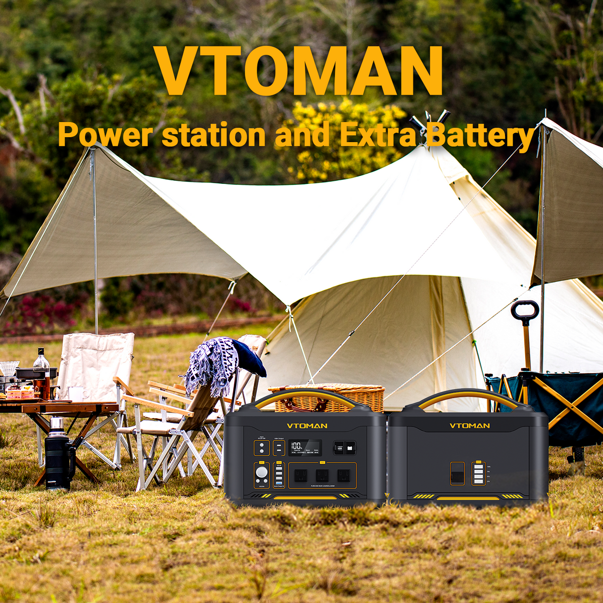The extra battery for Vtoman Solar Generator is a re-expandable battery pack