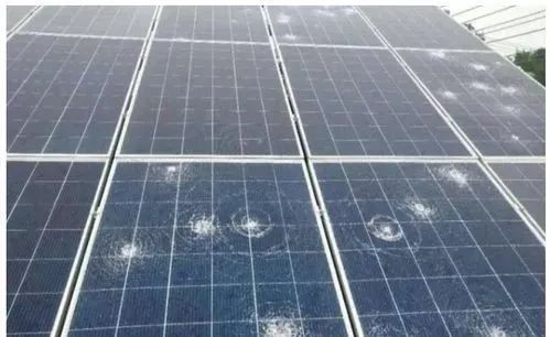 Solar panels under hail