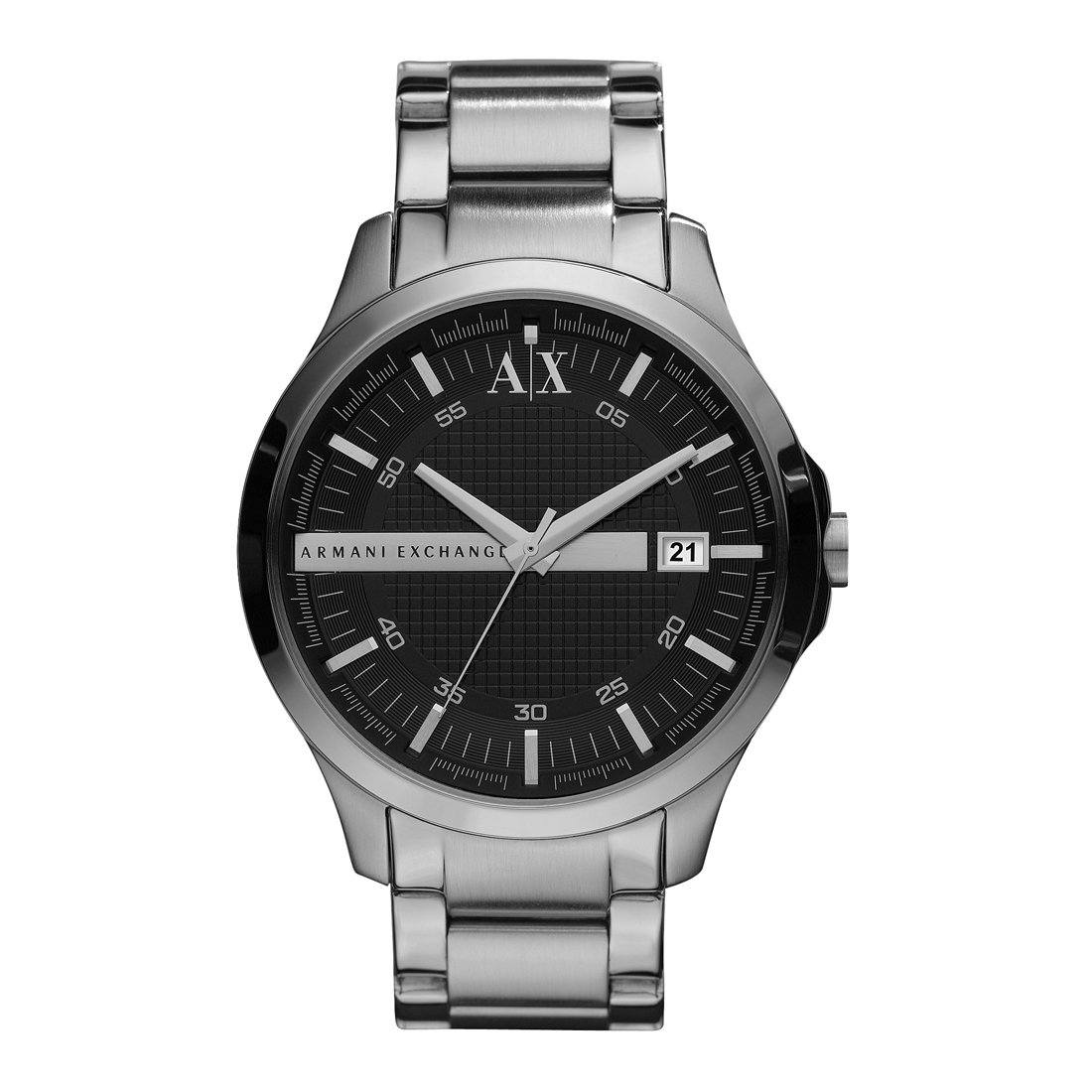 Armani Exchange Hampton Black Face Silver Band Watch - AX2103 – Watches  Galore
