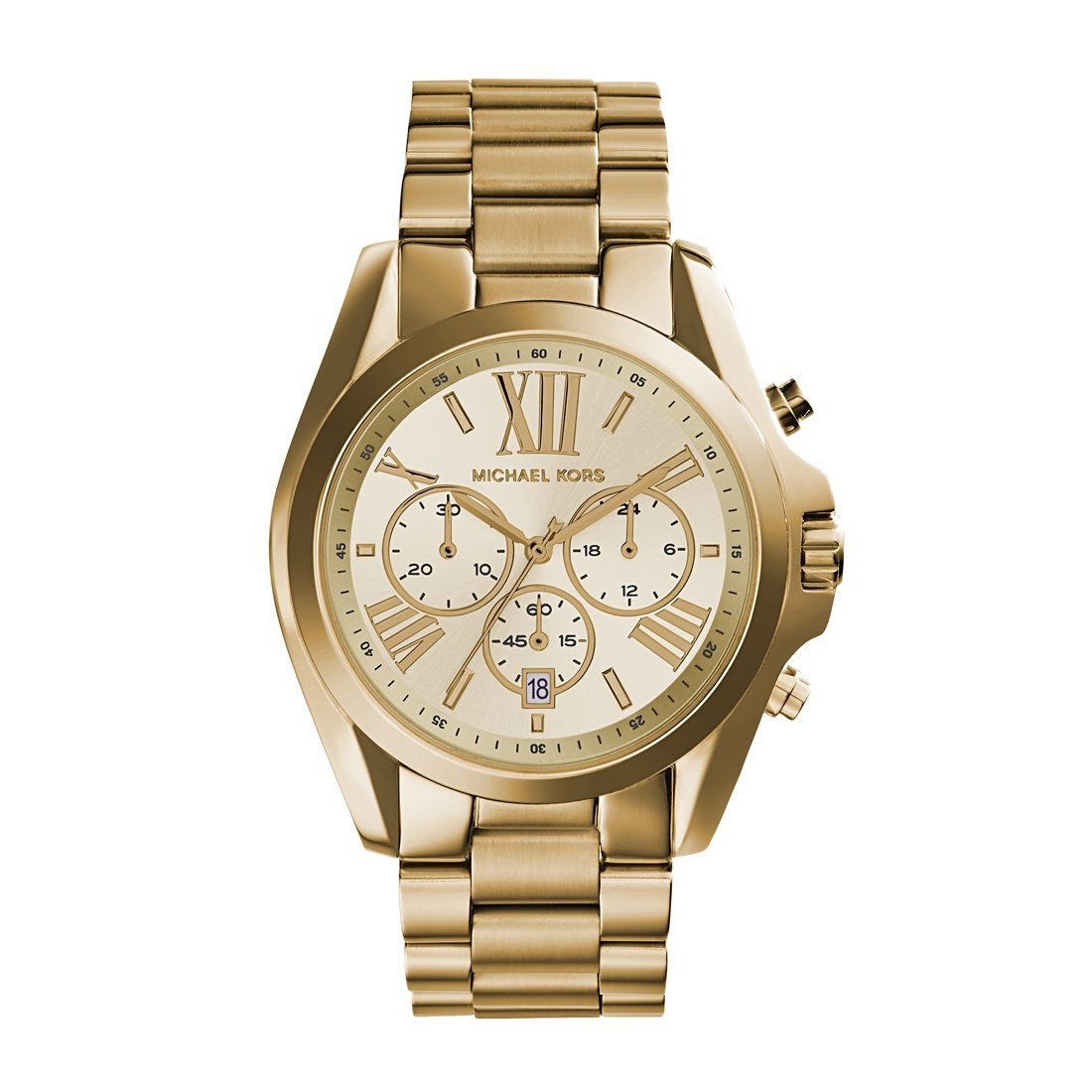 Michael Kors Bradshaw Chrono Gold Band Model MK5605 – Watches Galore