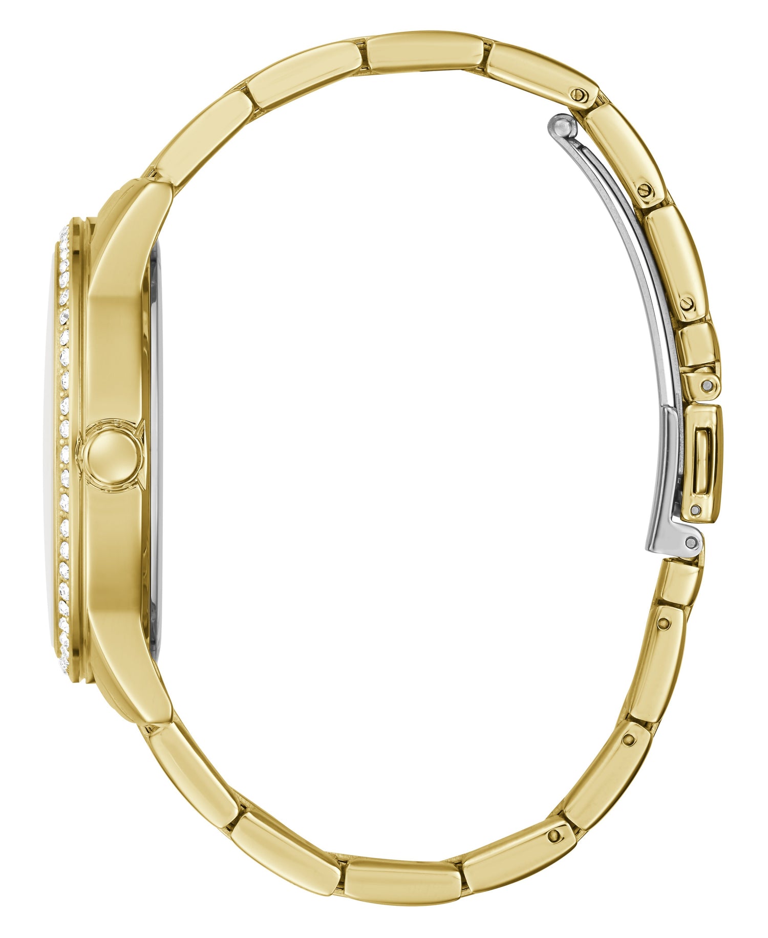 guess logo watch gold