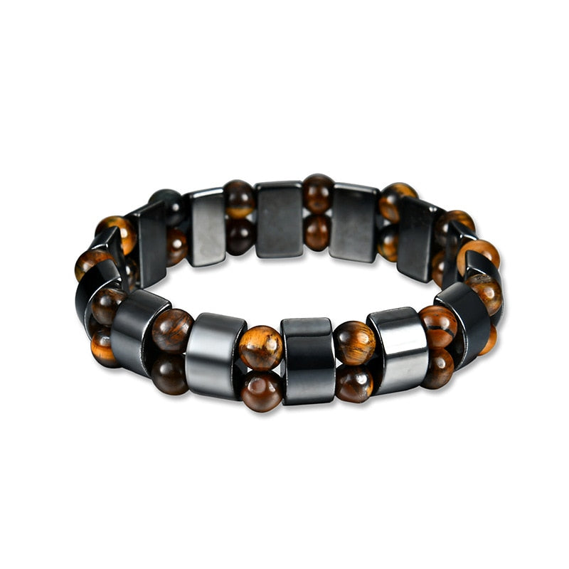 Tiger Eye & Hematite Charm Bracelets Men and Women Natural Energy Stone Bracelet