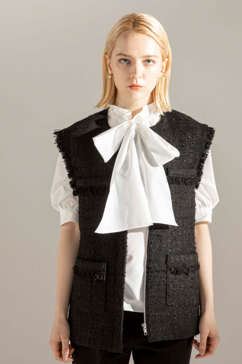 em. エムドット Ribbon Yarn Tweed Gilet ジレ | jetcondor.com