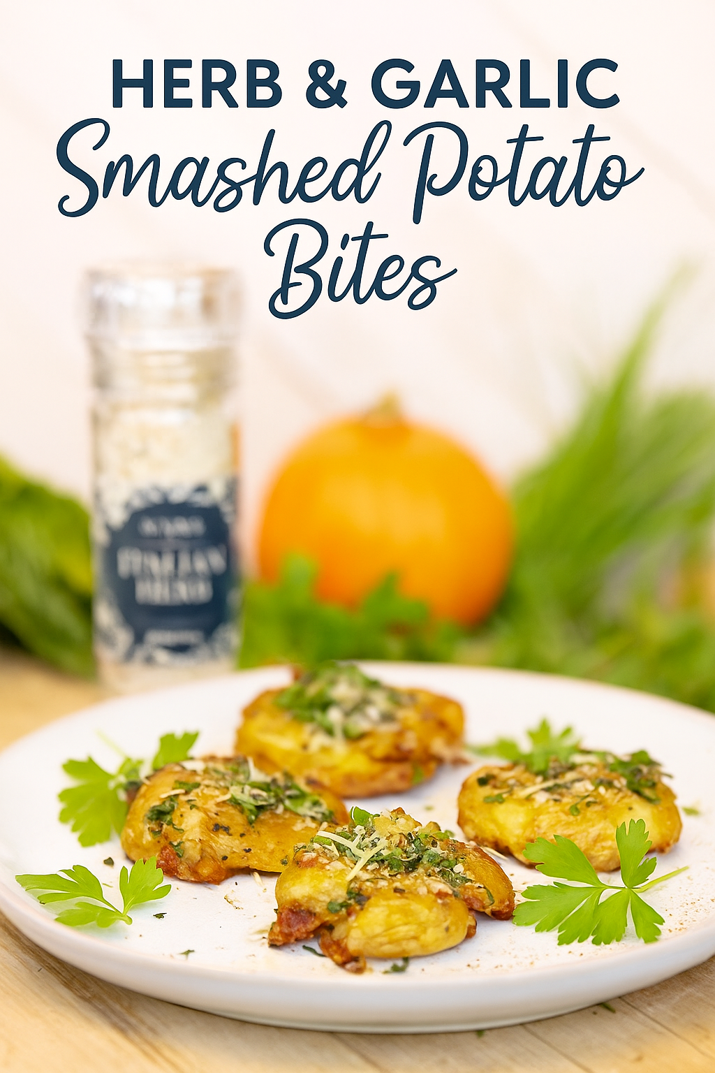 Herb & Garlic Smashed Potato Bites with Summa Salts Italian Herb Grinder