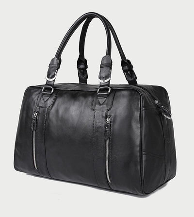 Taggy Leather Travel Bag black