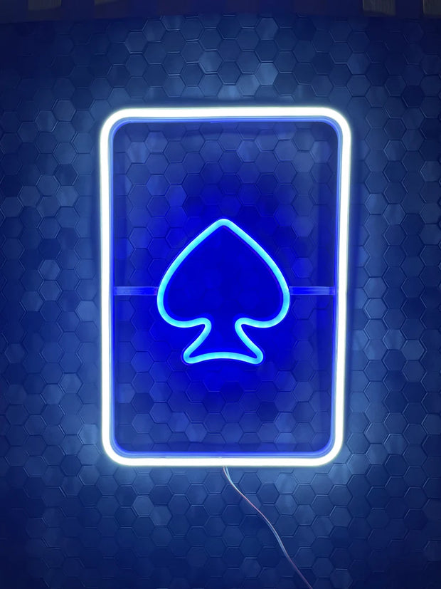 playing card Neon Sign poker Neon Led black jack Light Sign Wall Décor Custom Neon Sign Party Room Decoration player gift neon bedroom