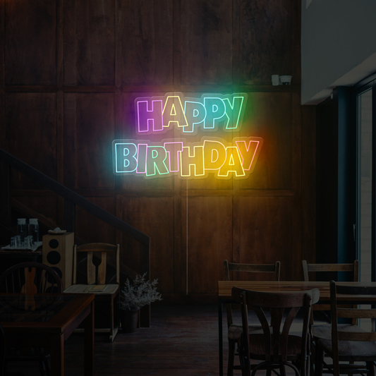 Buy Happy Birthday Neon Sign Pink Online India – Neonzastudio