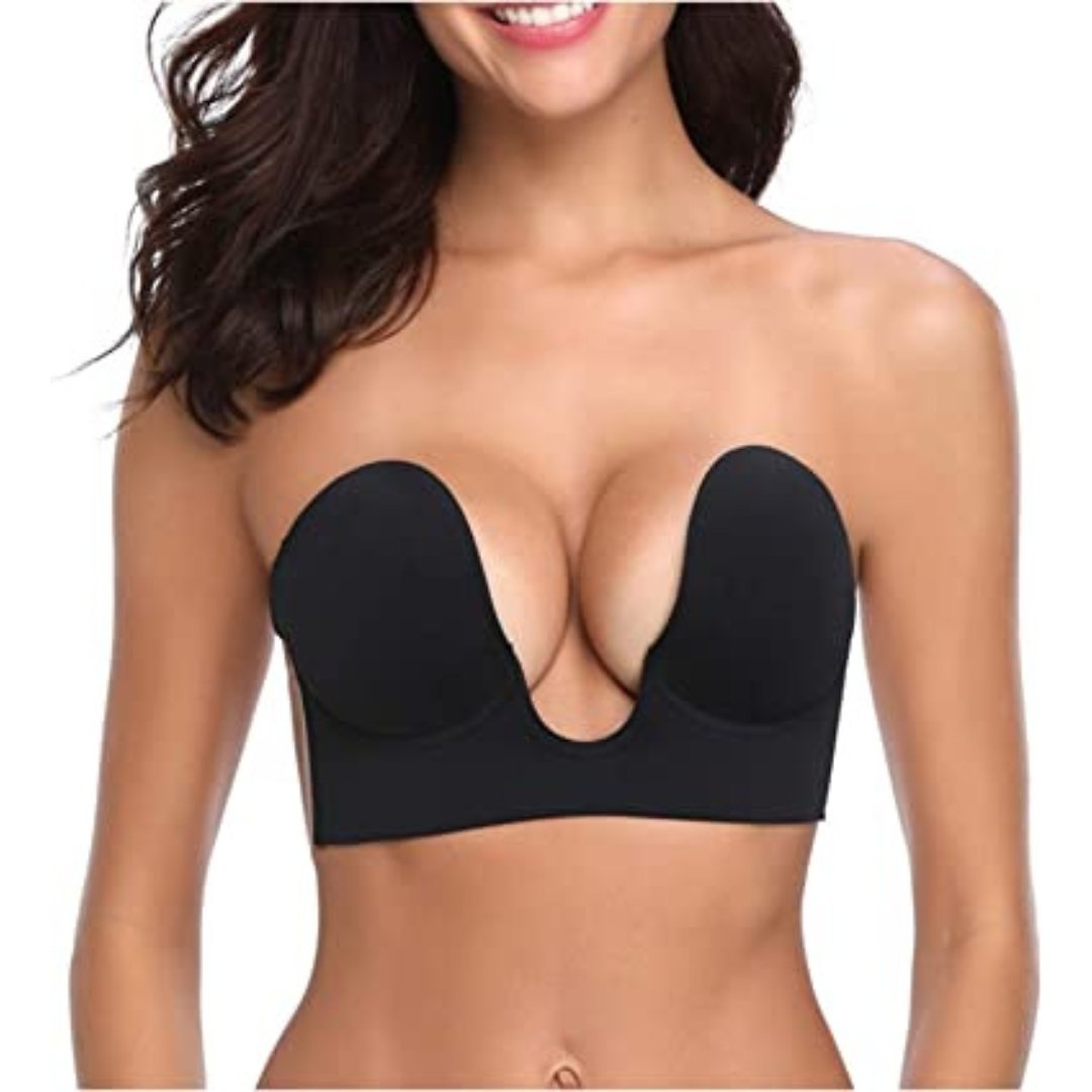 Sosten Bra Magico Push Up Adherible Negro Solido