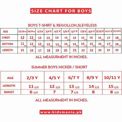 Size Chart - KICKEE