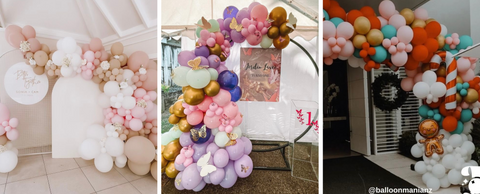 Balloon Garlands. Left to right: Millie Creative, Ooh Lala Styling, Balloon Mania.